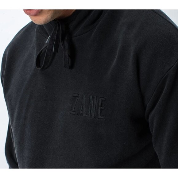 NWT ZANEROBE ZANE Size L RUGGER HOOD SWEAT BLACK MSRP $99.95 - Picture 2 of 12
